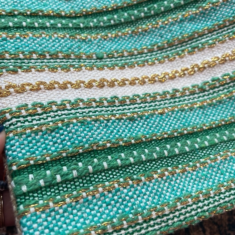 Reversible Beaded Lemon & Watermelon Woven Clutch | Straw Zip Pouch - Picture 5 of 5